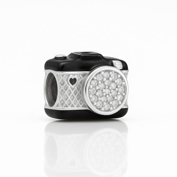 Berloque Prata Câmera Fotográfica AMARTY