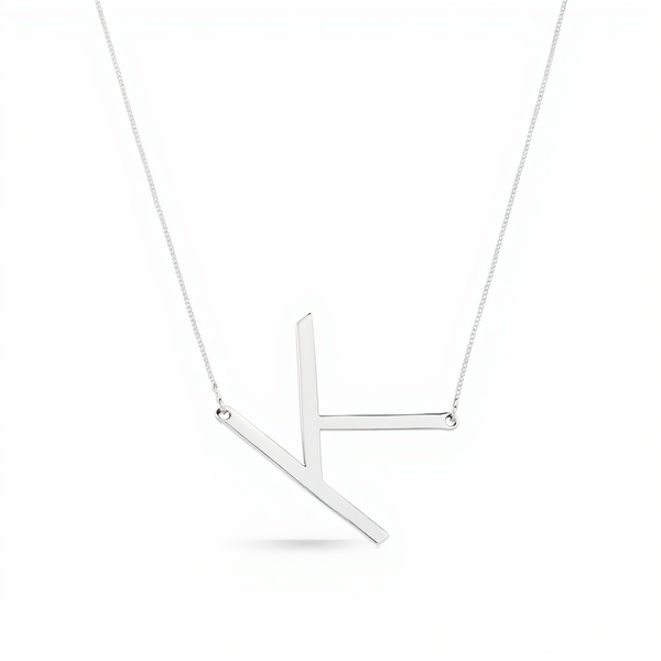 Colar de Prata Letra K Feminino AMARTY